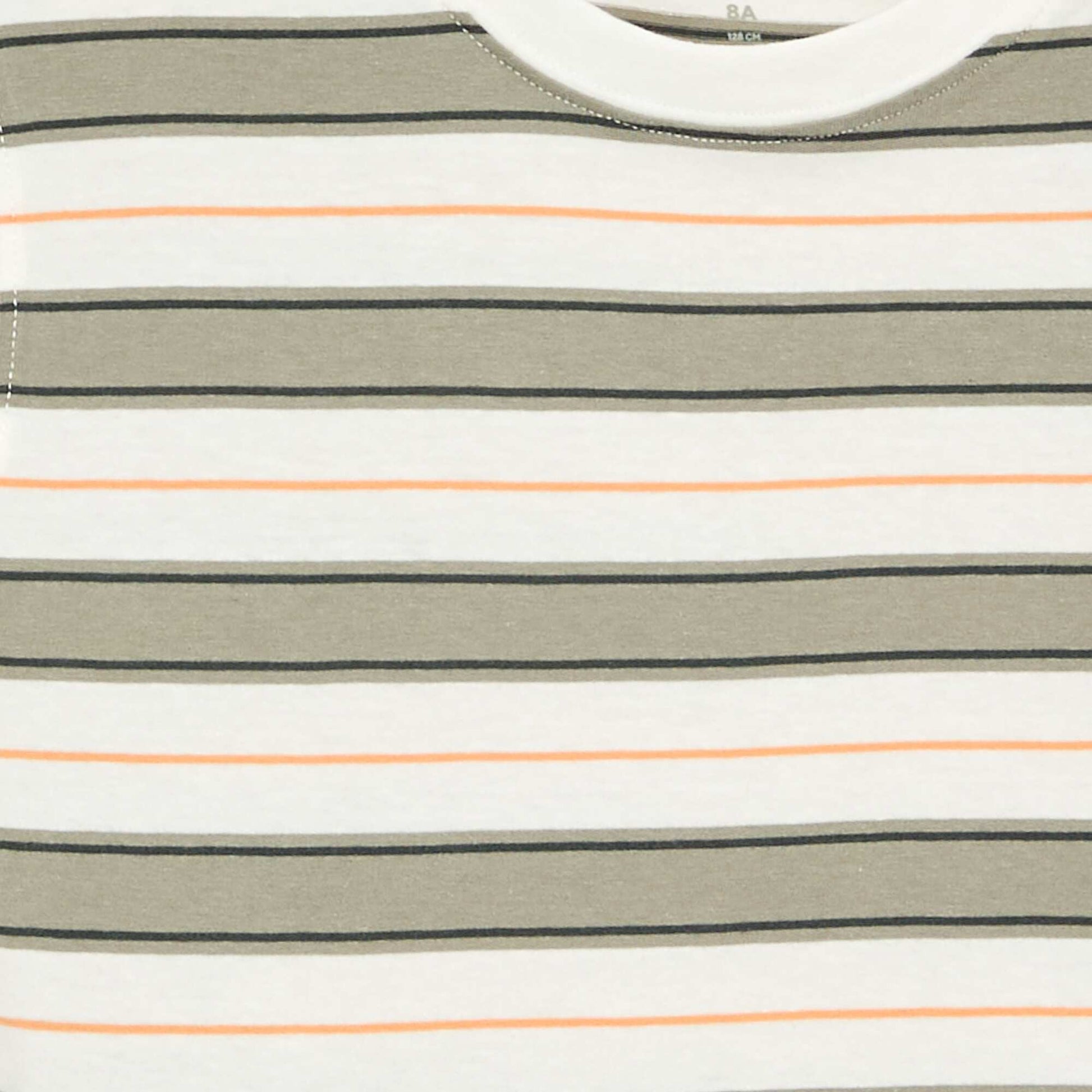 Striped short-sleeved T-shirt WHITE
