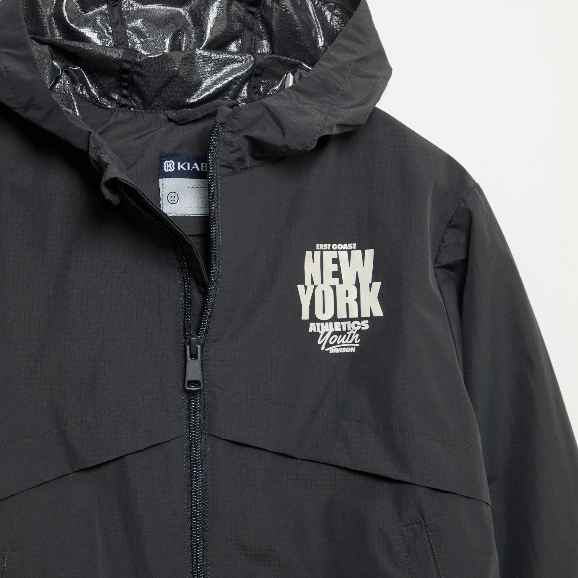 Hooded Windbreaker Jacket BLACK