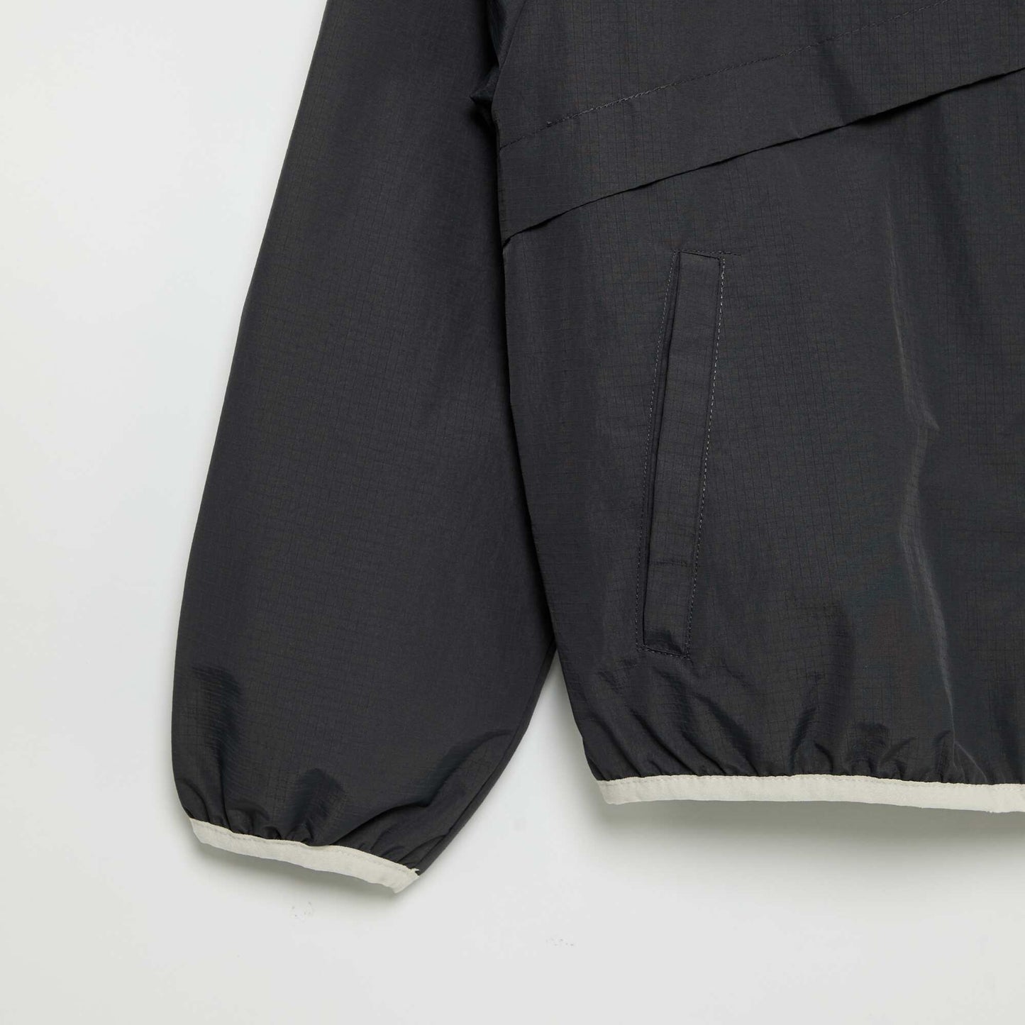Hooded Windbreaker Jacket BLACK