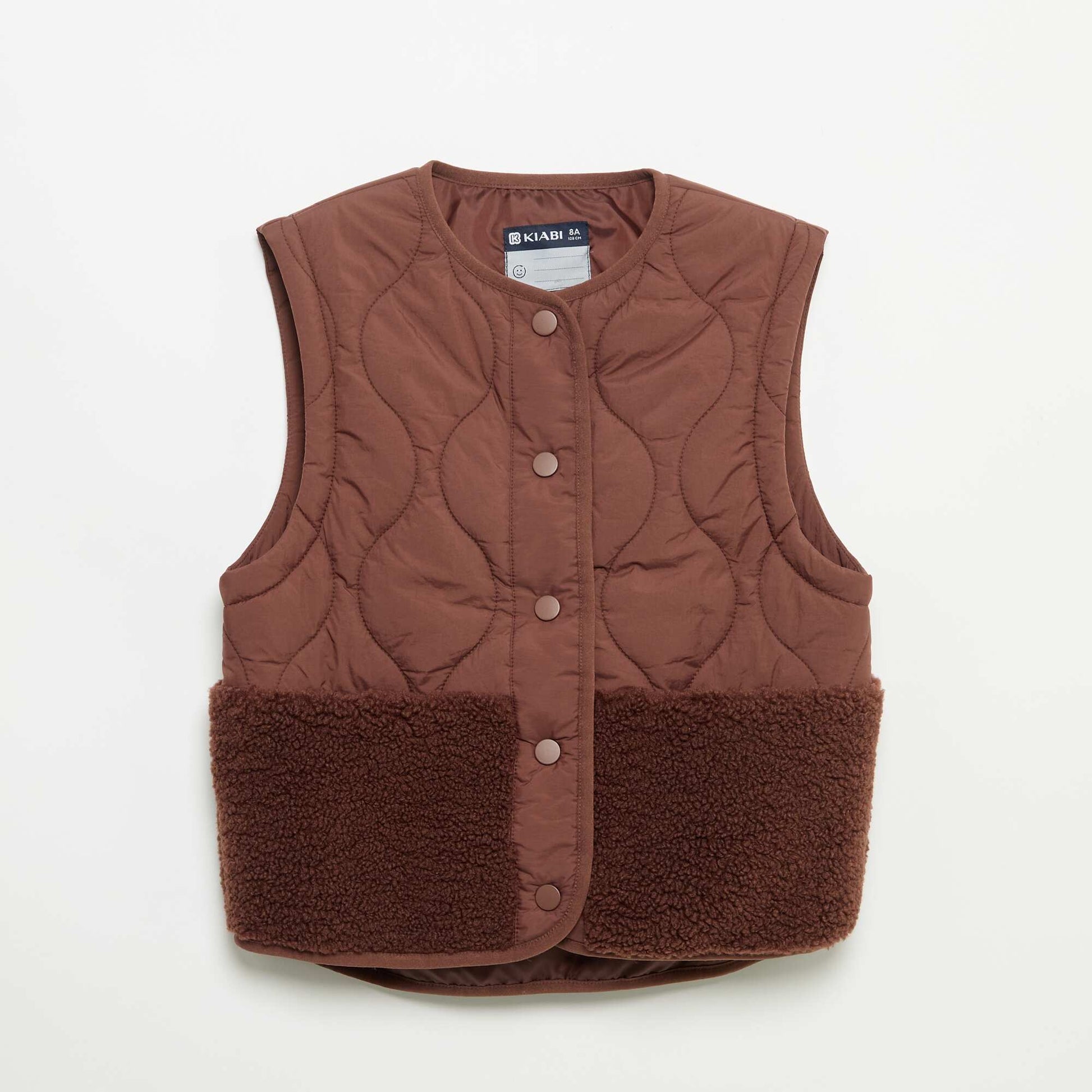 Quilted Sleeveless Vest BROWN