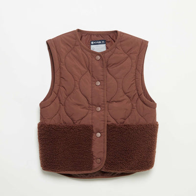 Quilted Sleeveless Vest BROWN
