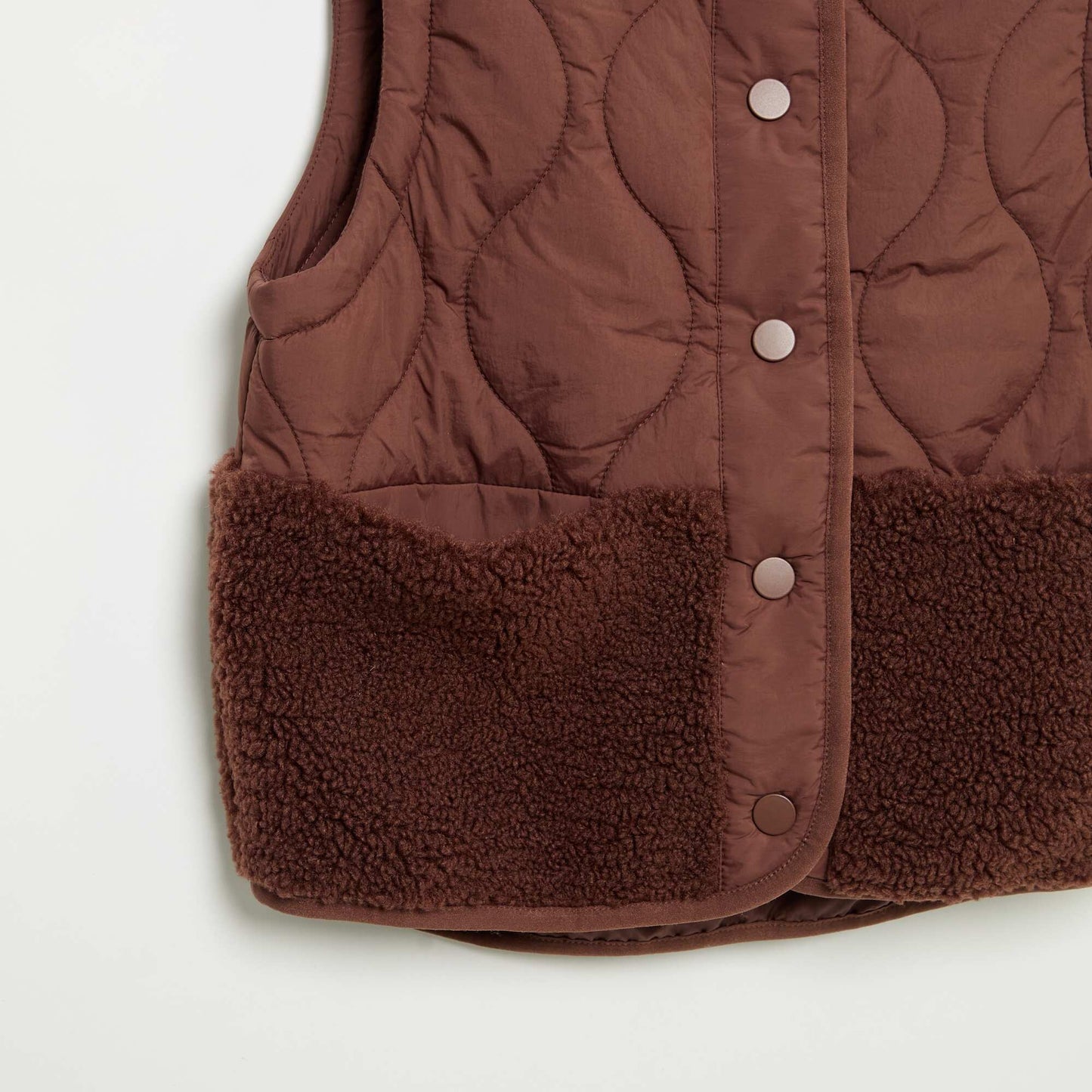 Quilted Sleeveless Vest BROWN