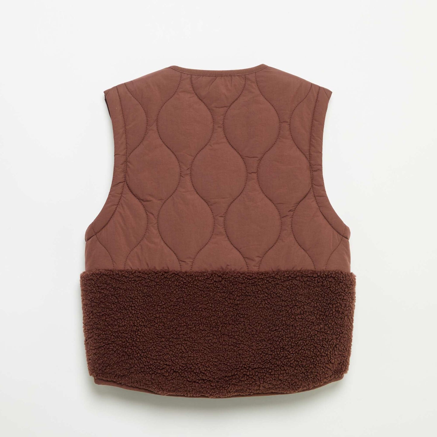 Quilted Sleeveless Vest BROWN