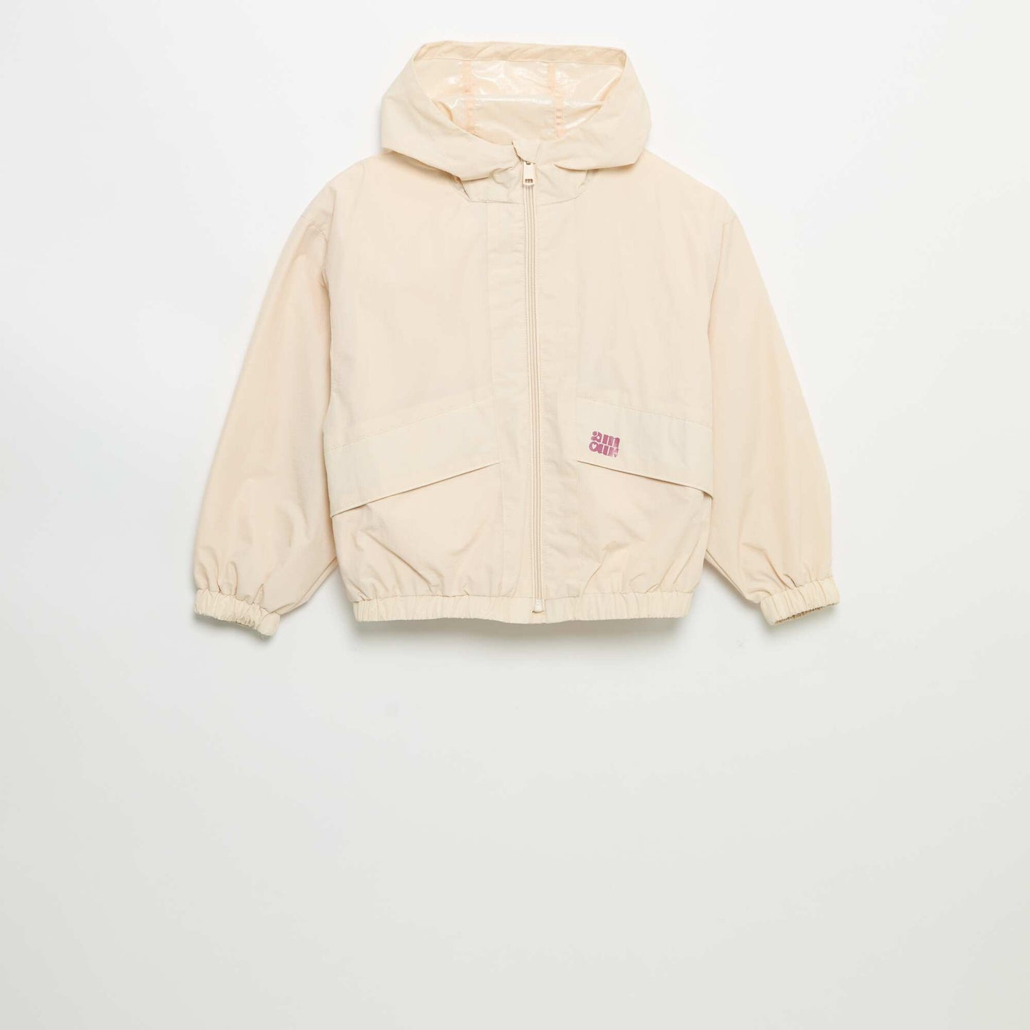 Hooded Windbreaker Jacket BEIGE