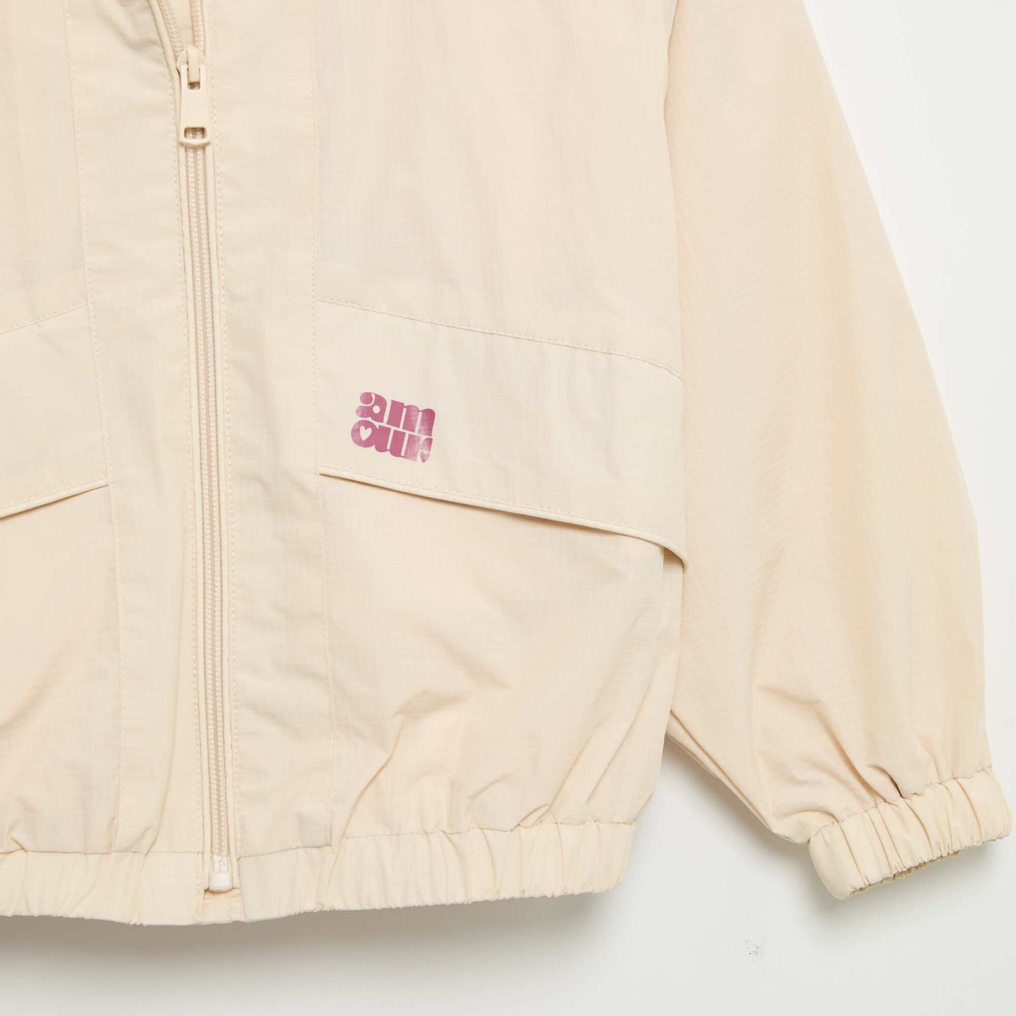 Hooded Windbreaker Jacket BEIGE