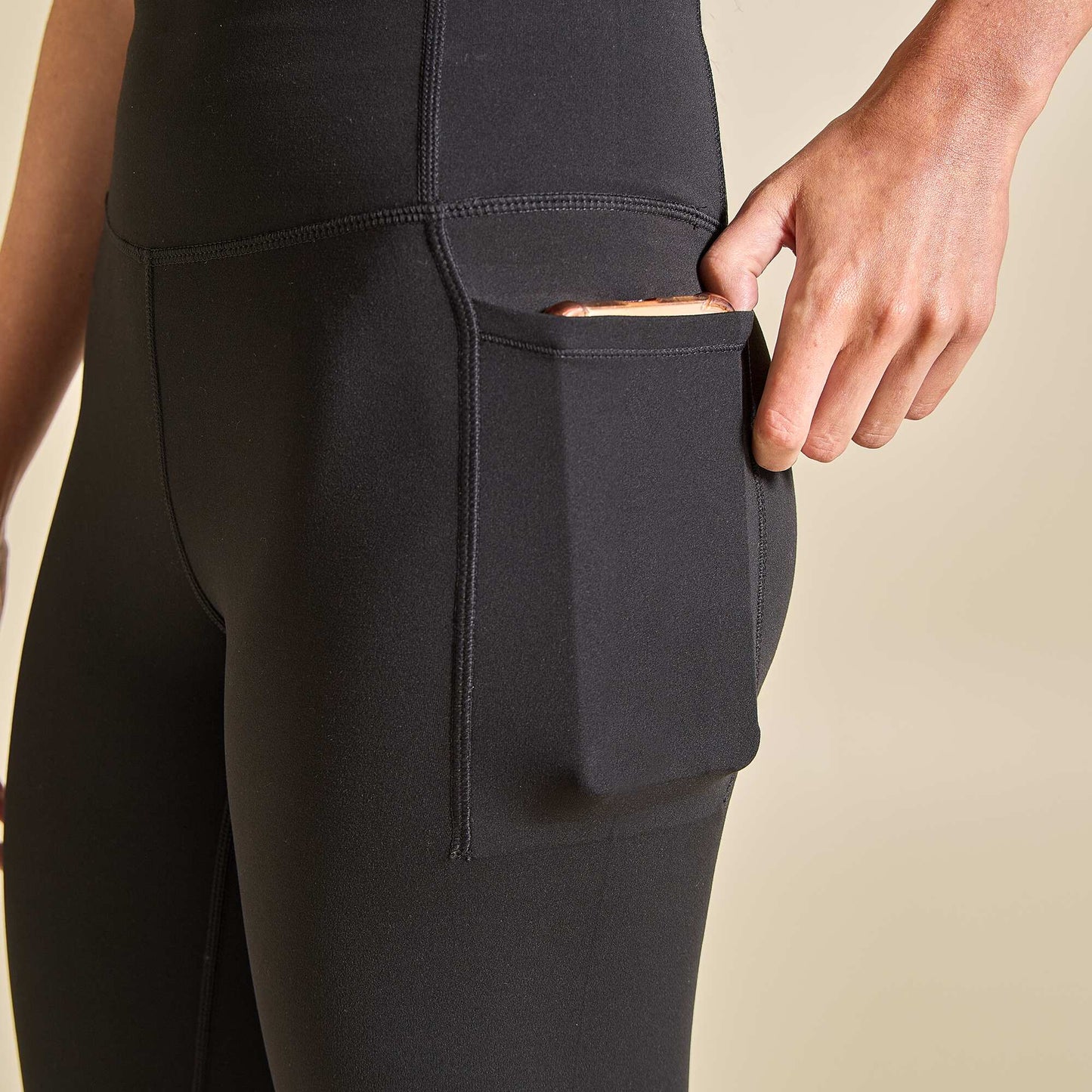 Sports leggings with pockets BLACK