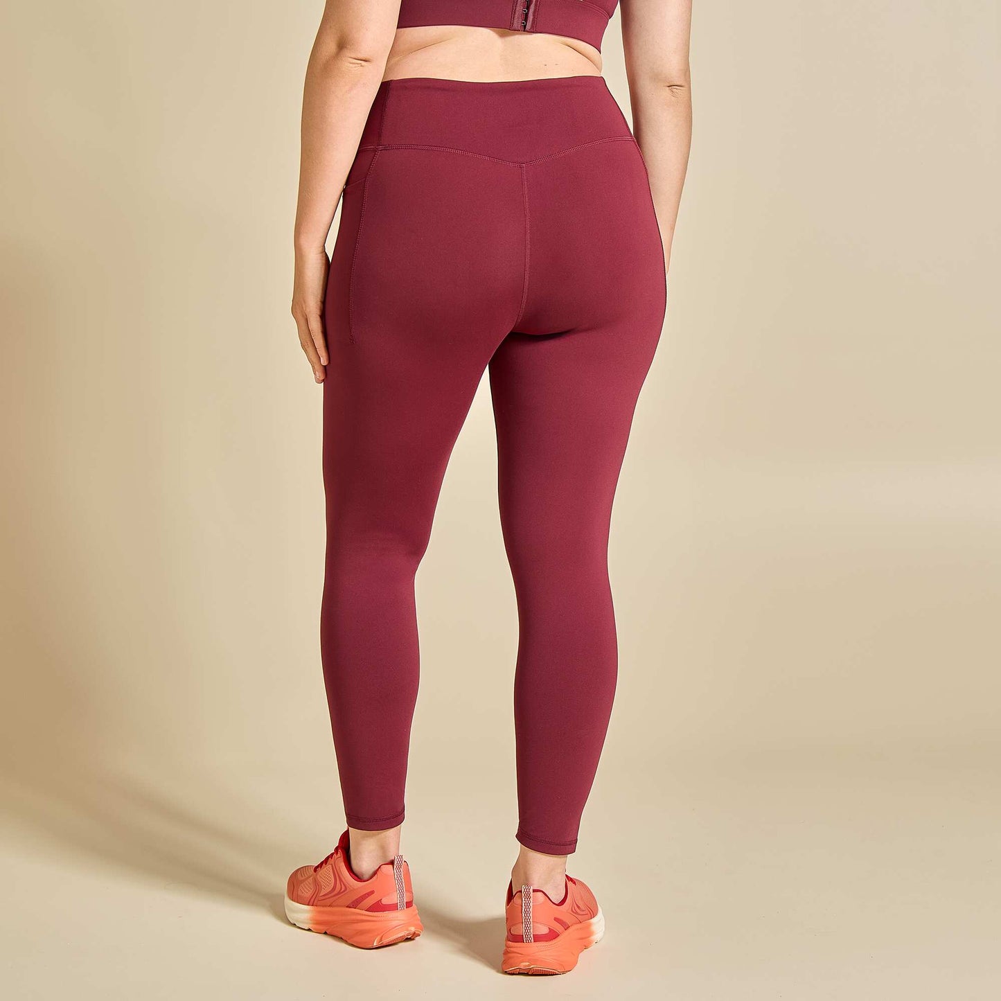 Sports leggings with pockets RED