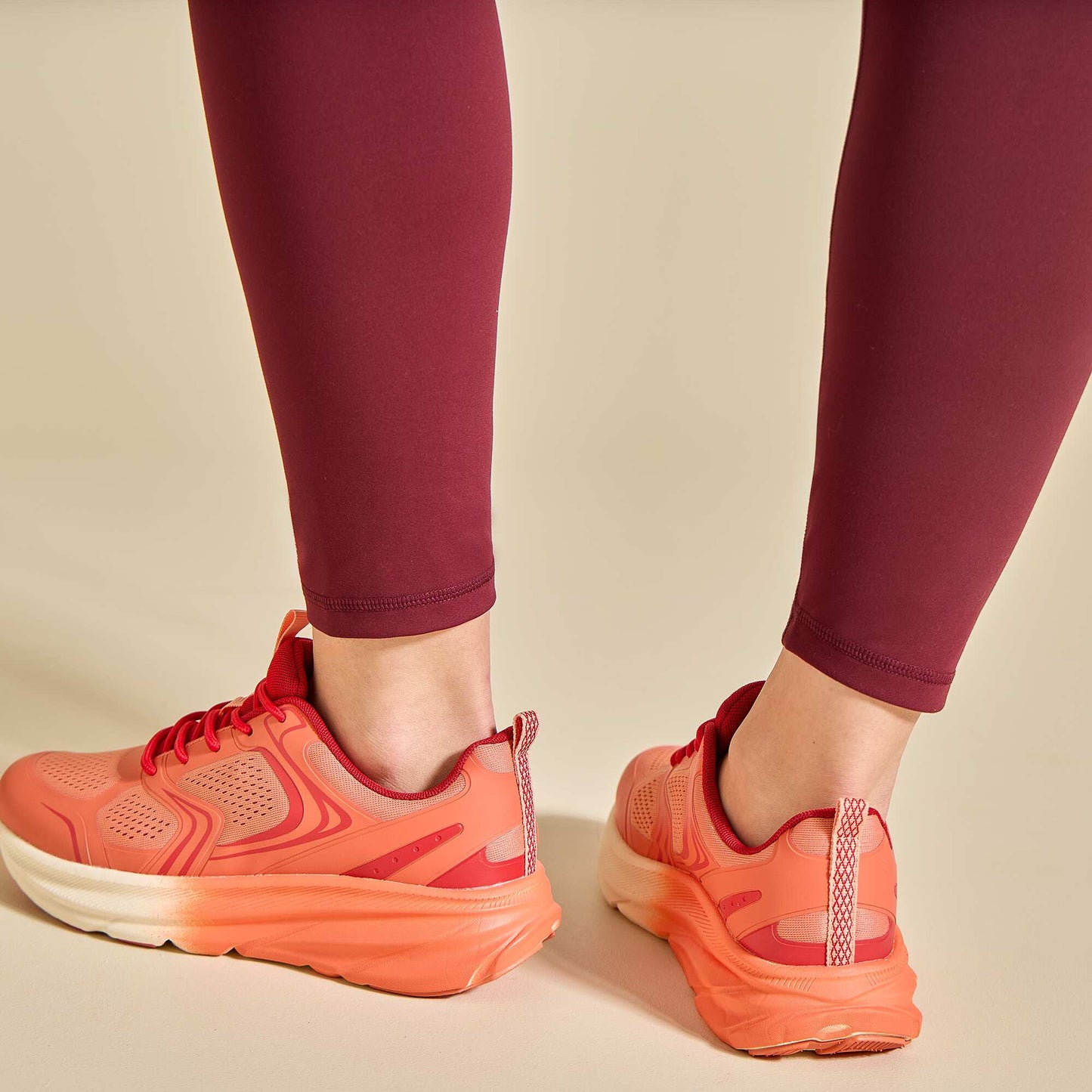 Sports leggings with pockets RED