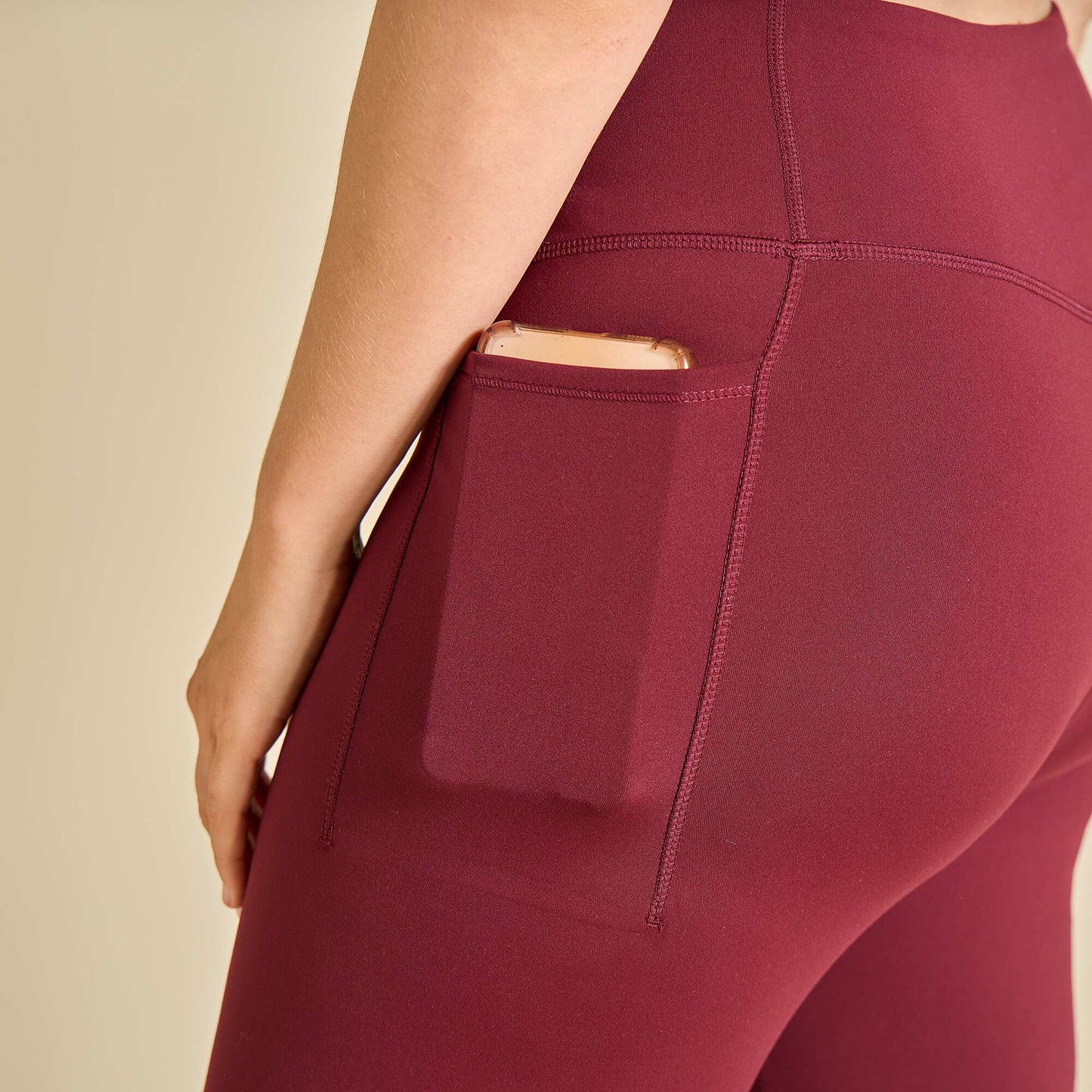 Sports leggings with pockets RED