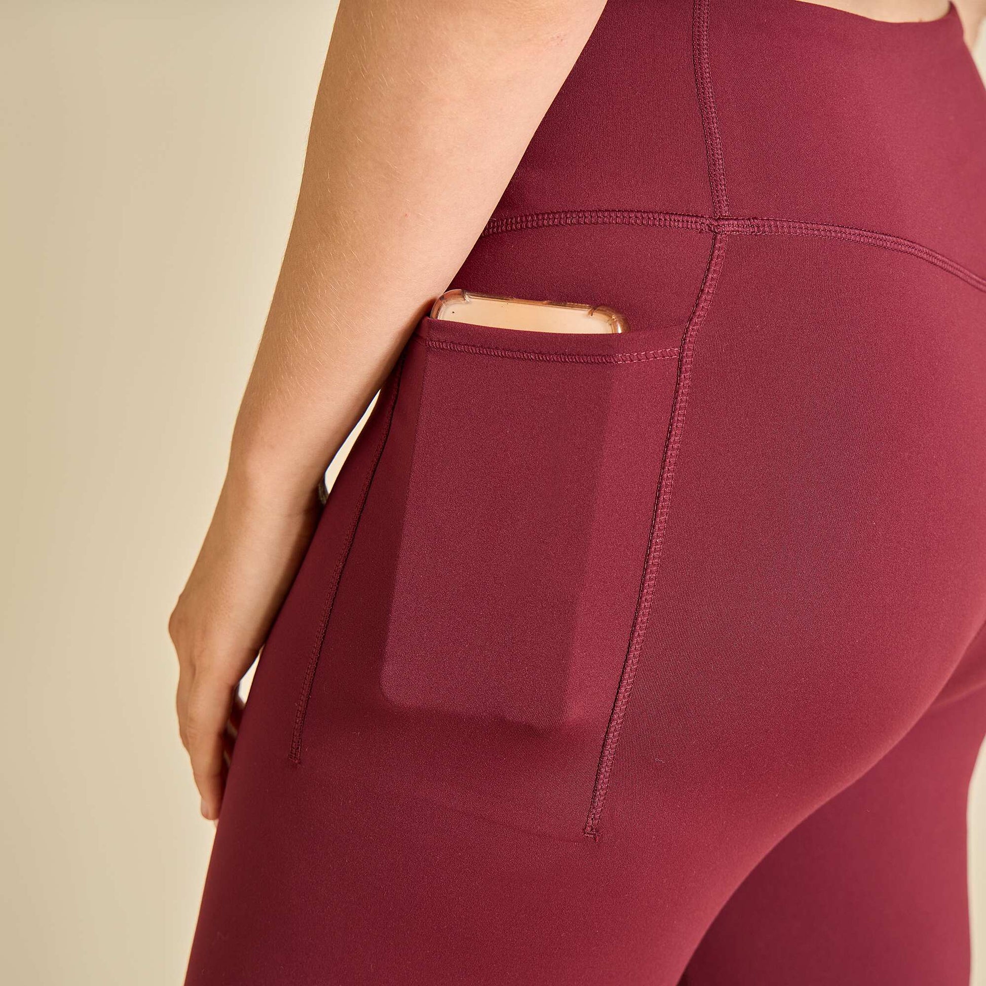 Sports leggings with pockets RED