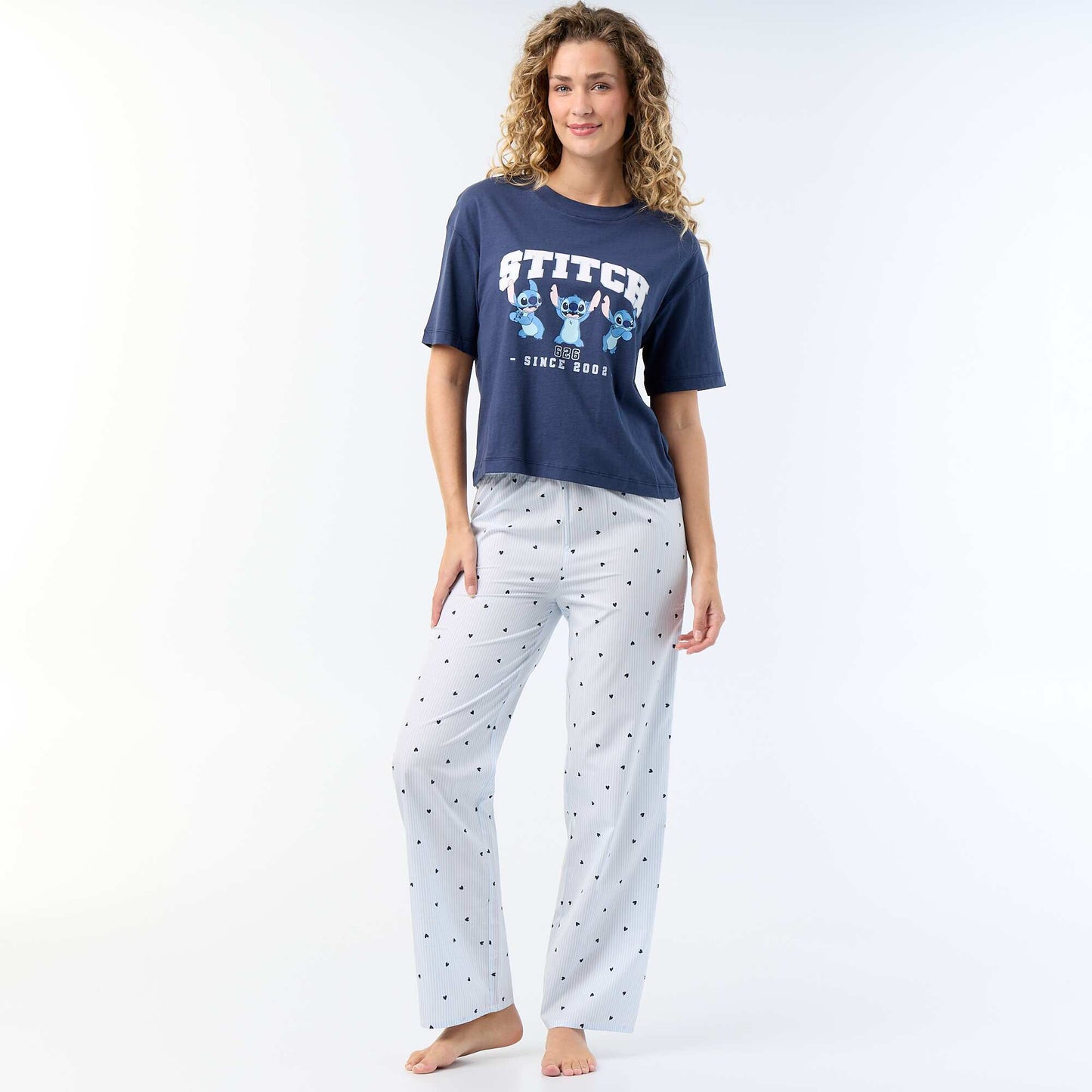Long 'Stitch' pajamas - 2 pieces BLUE