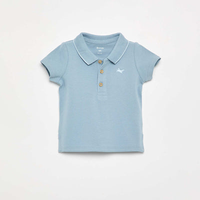 Piqué cotton polo BLUE