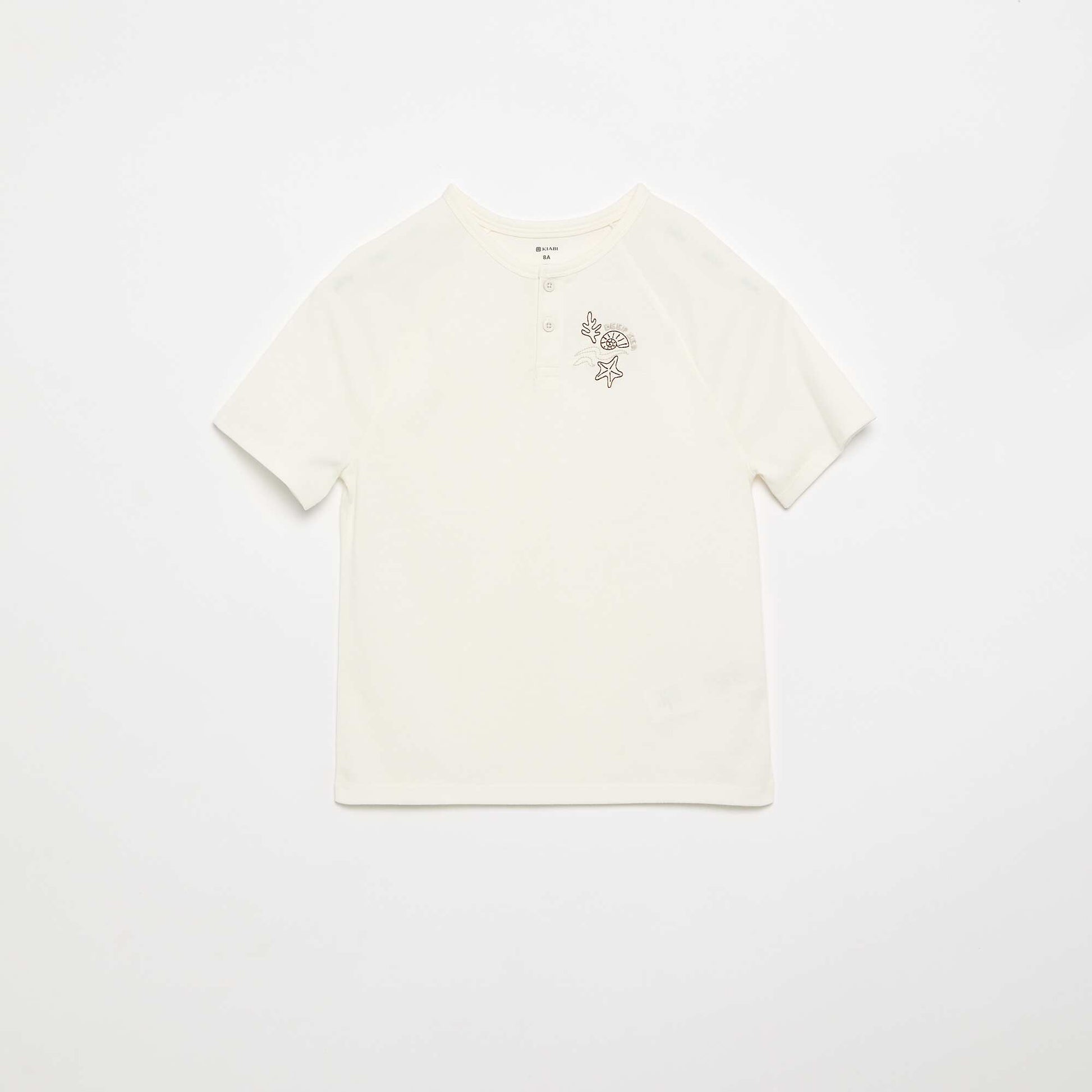 Embroidered Short-Sleeved T-shirt WHITE