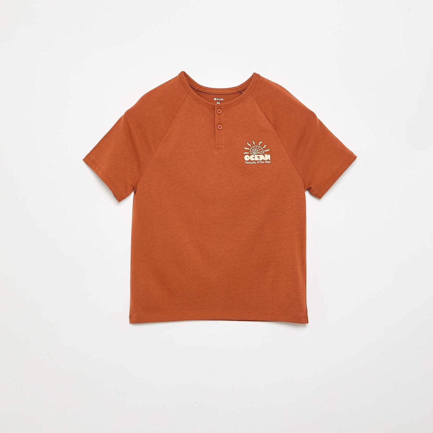 Embroidered Short-Sleeved T-shirt BROWN