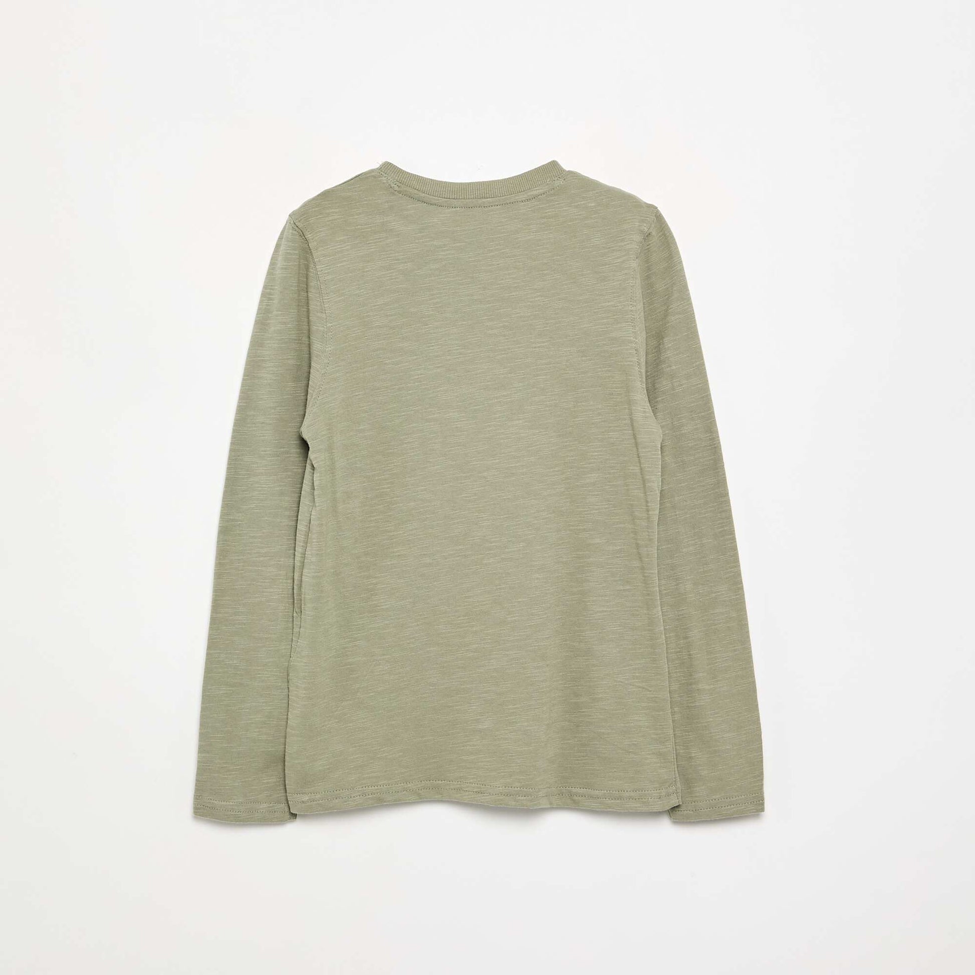 Basic Henley T-shirt GREEN