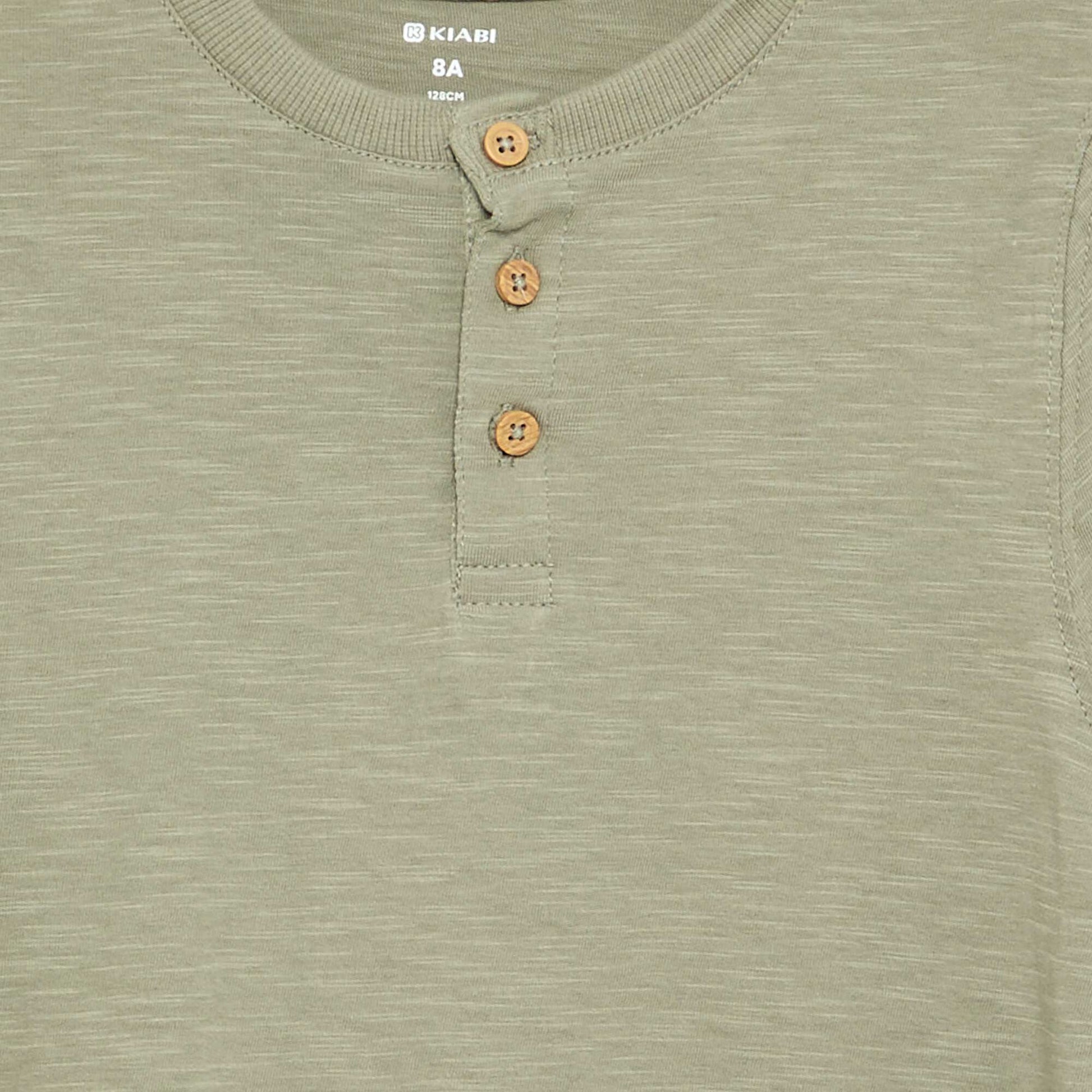 Basic Henley T-shirt GREEN