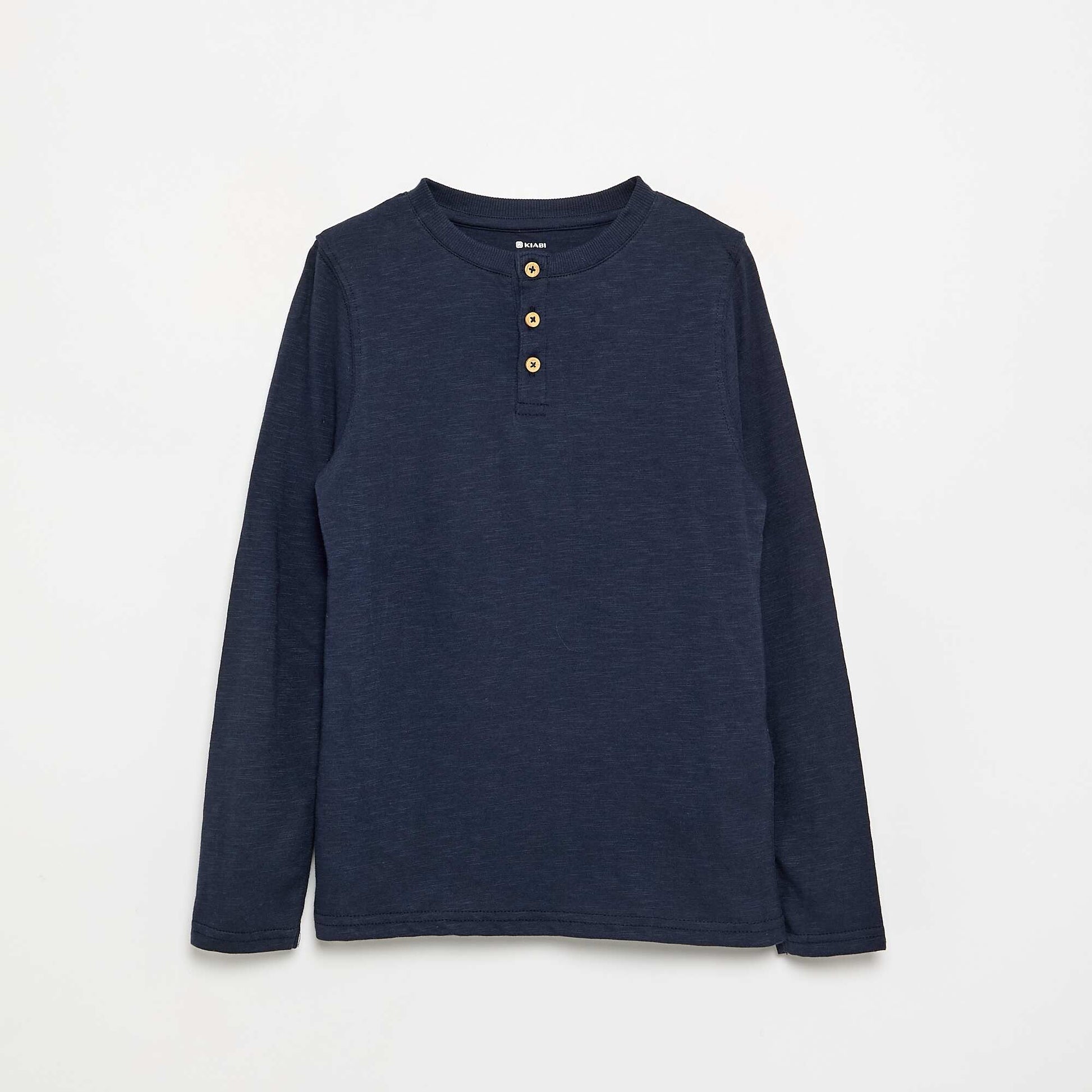 Basic Henley T-shirt BLUE