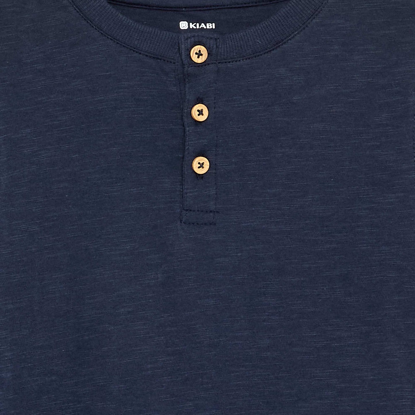 Basic Henley T-shirt BLUE