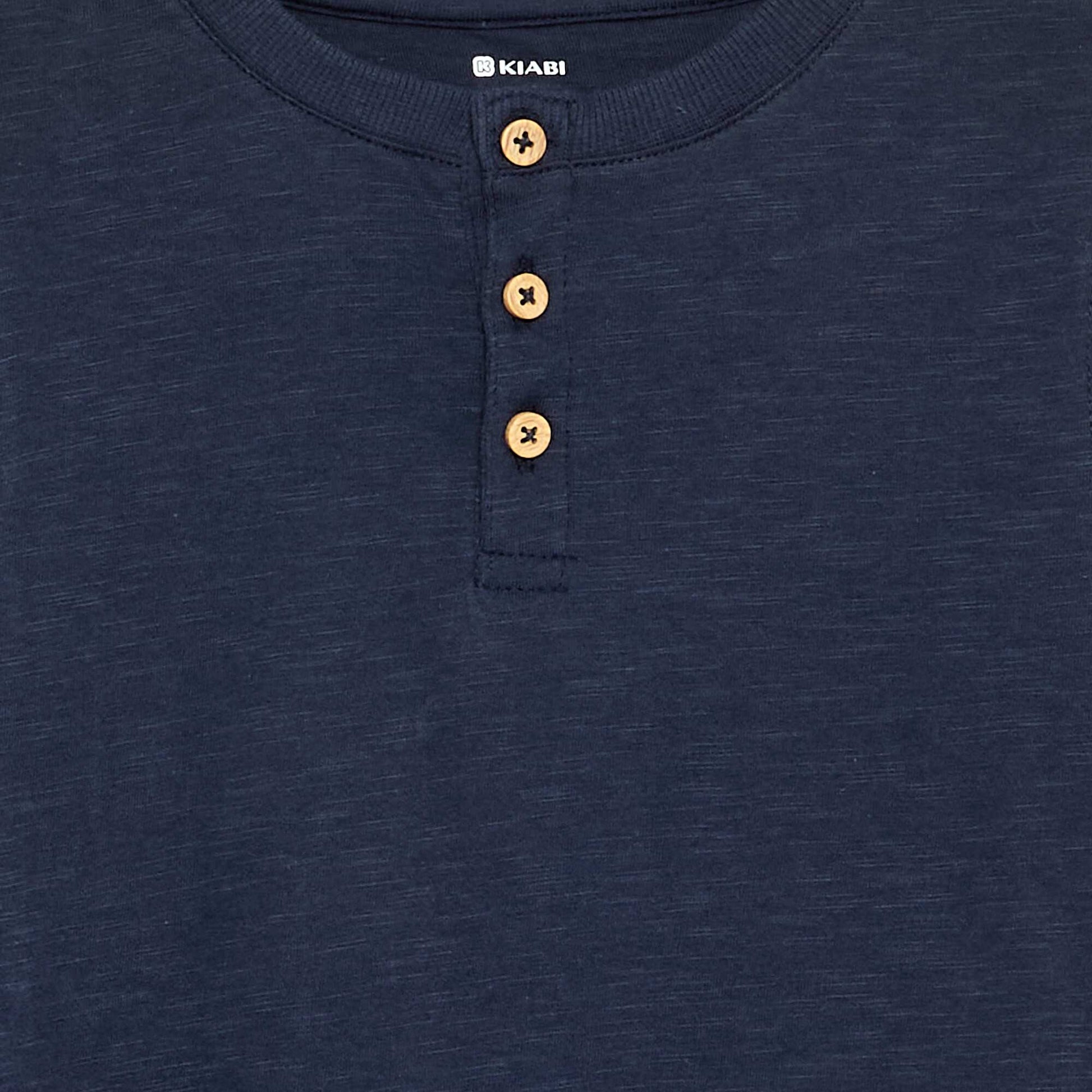 Basic Henley T-shirt BLUE