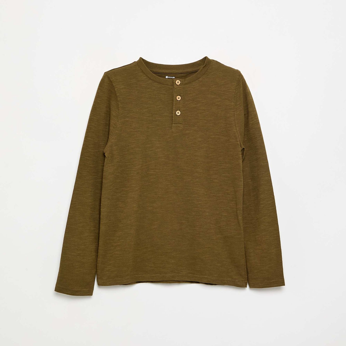 Basic Henley T-shirt GREEN