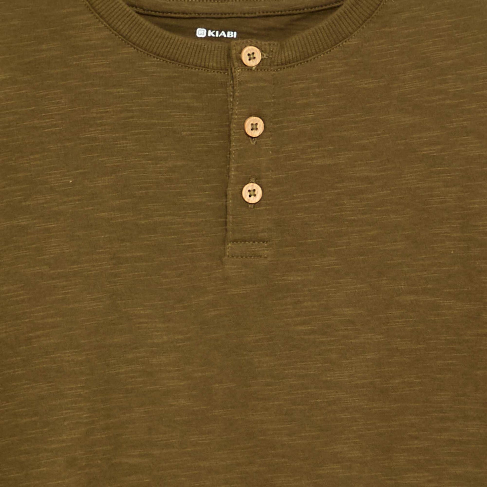 Basic Henley T-shirt GREEN