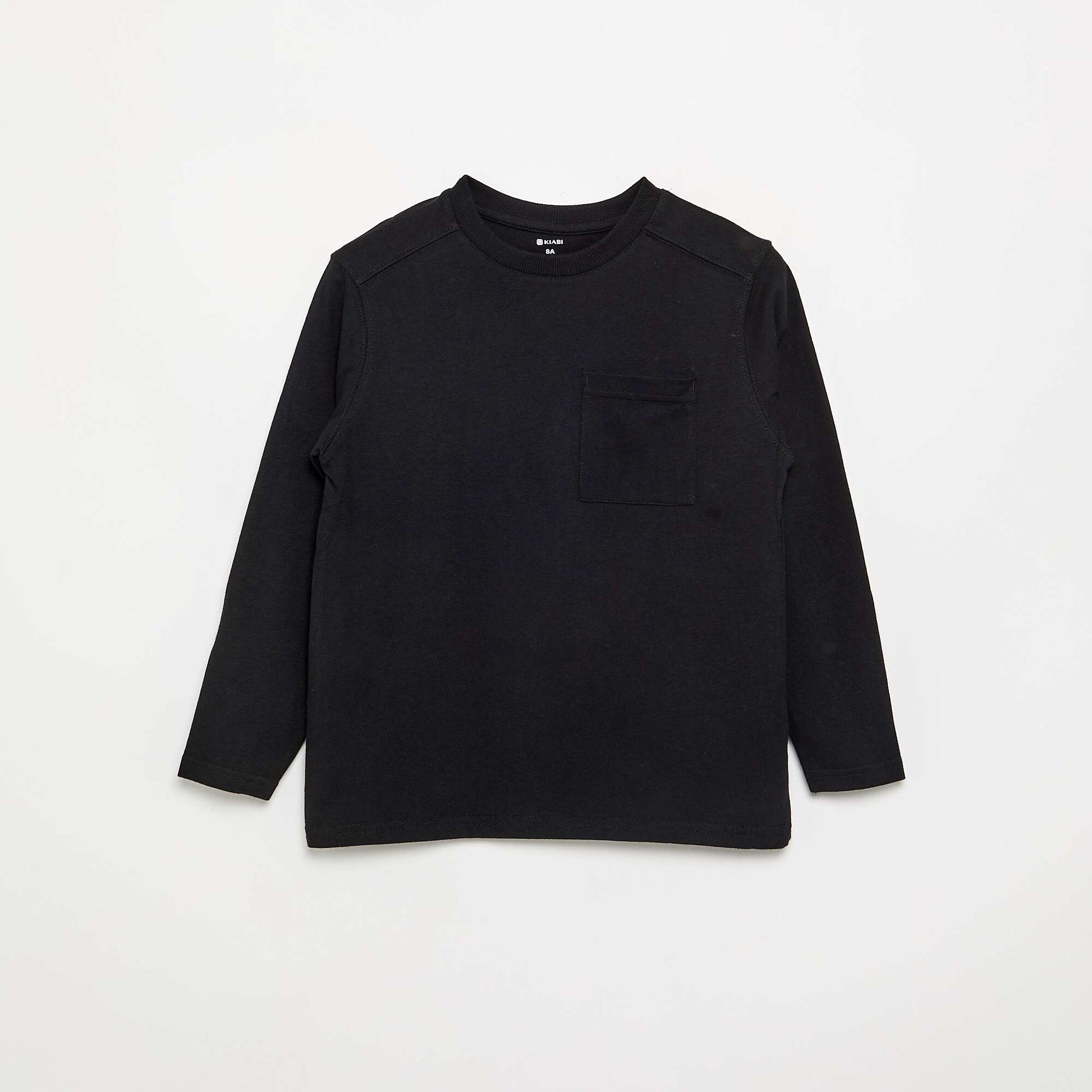 Long-sleeved jersey t-shirt BLACK