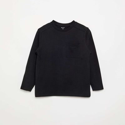 Long-sleeved jersey t-shirt BLACK