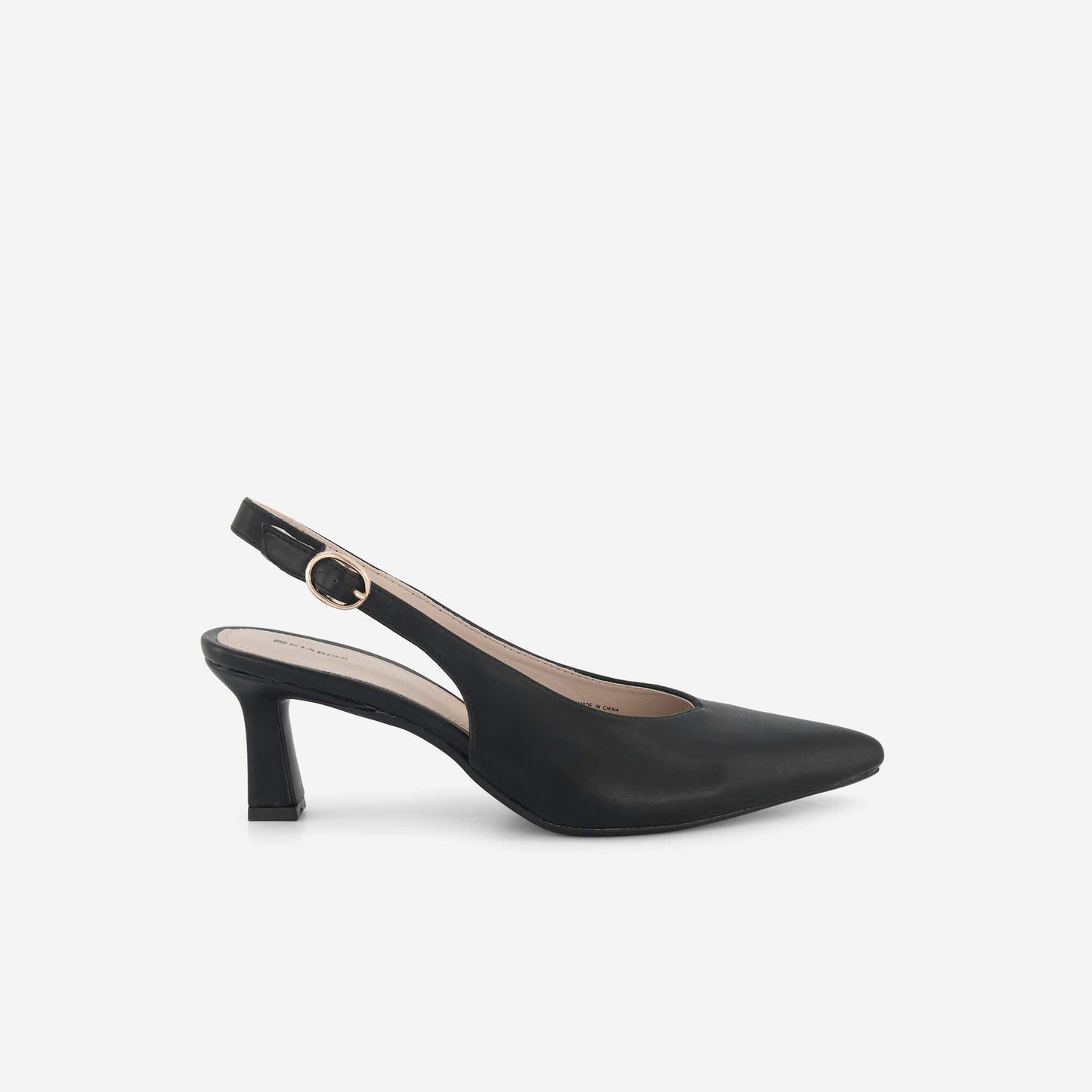 Pointed faux leather pumps BLACK