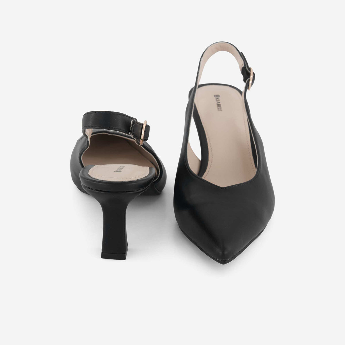 Pointed faux leather pumps BLACK