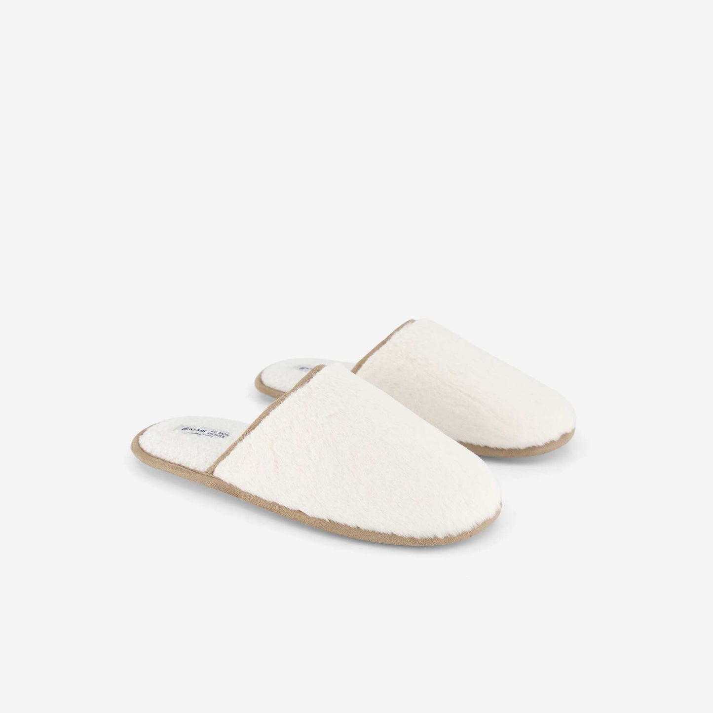 Faux Fur Mule Slippers BEIGE