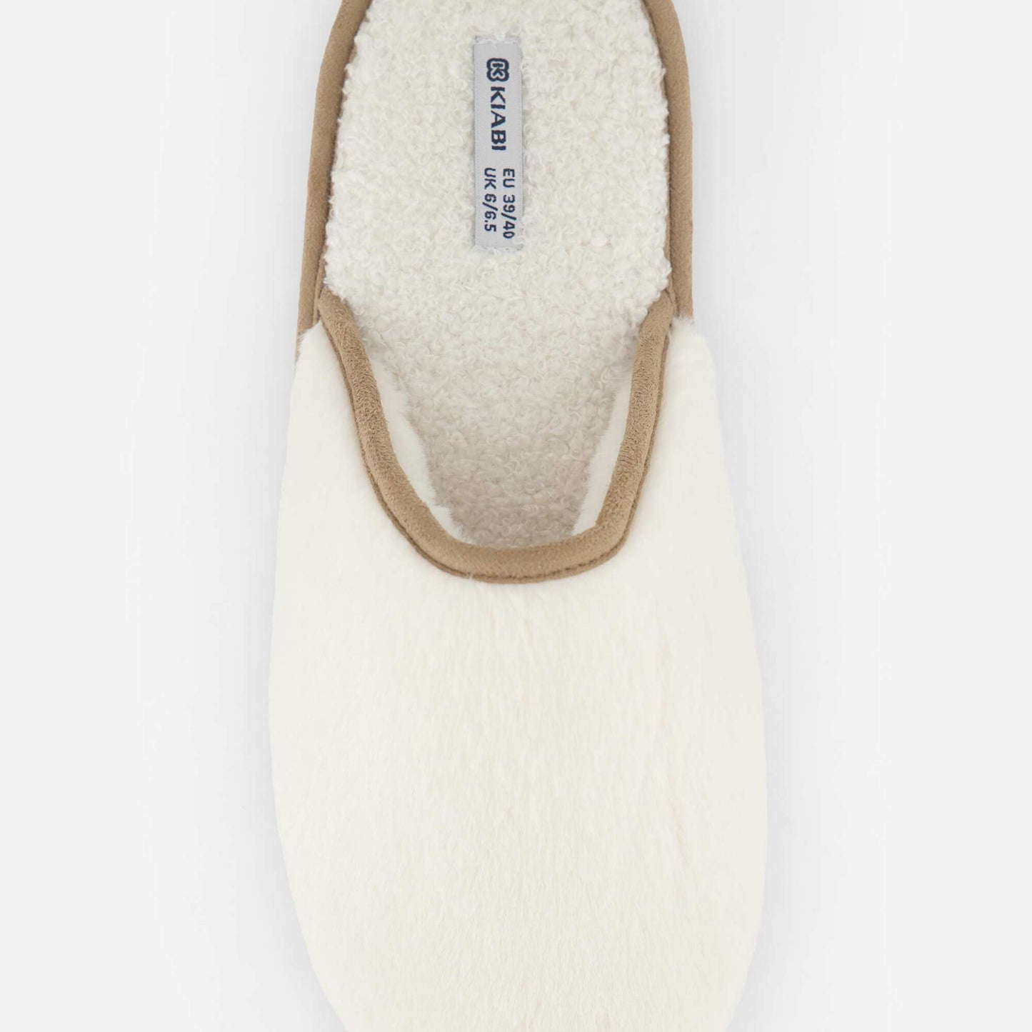 Faux Fur Mule Slippers BEIGE