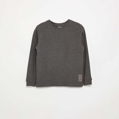 Plain long-sleeved sweater GREY