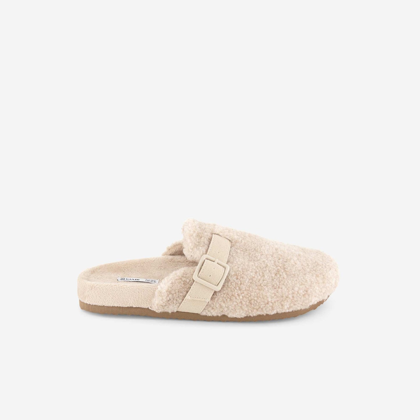 Fleece-lined mule slippers BEIGE