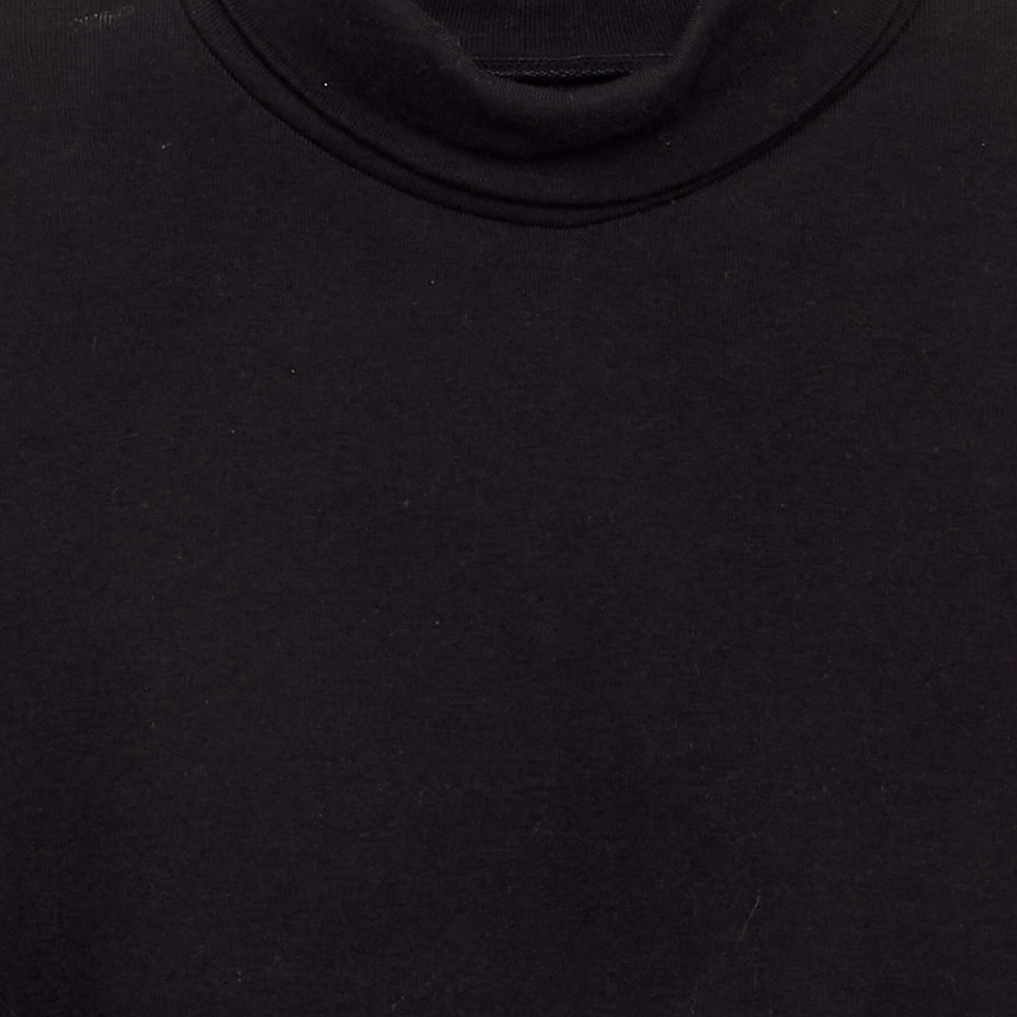 Ribbed Knit Roll Neck Top BLACK