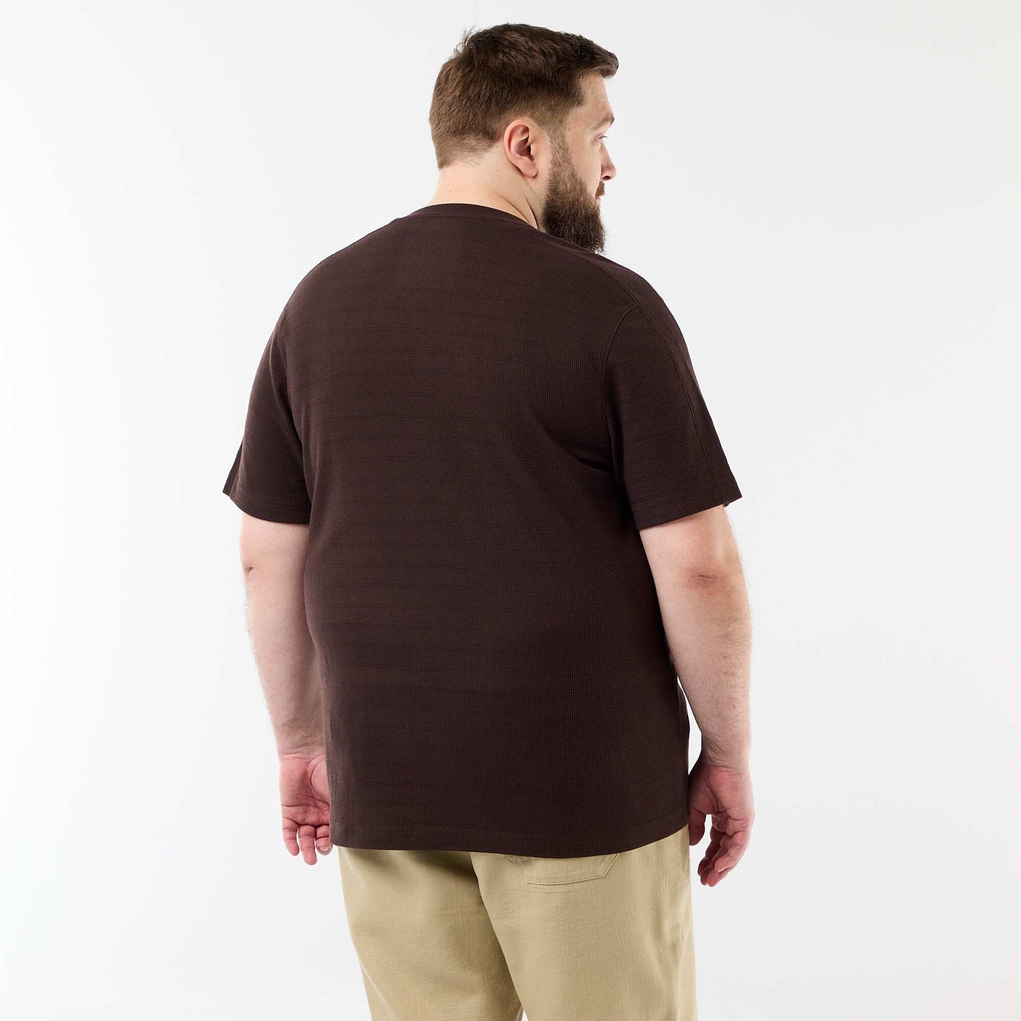 Textured Ribbed T-shirt BROWN