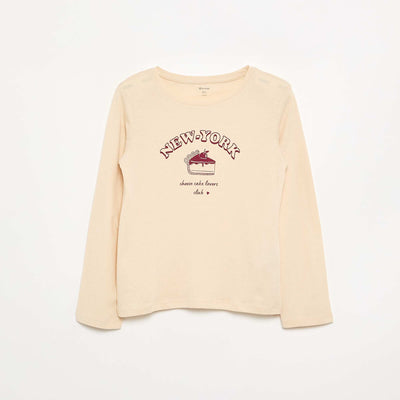 Long-sleeved T-shirt BEIGE