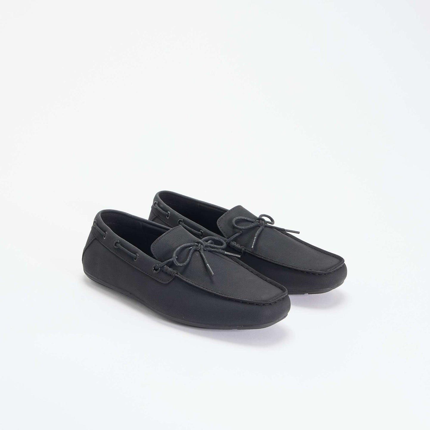 Plain Suedette Loafers BLACK