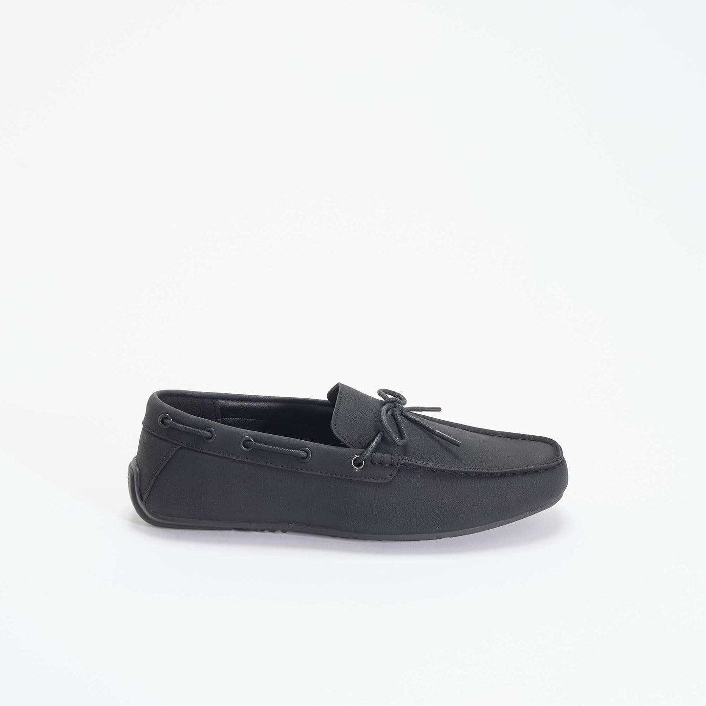 Plain Suedette Loafers BLACK
