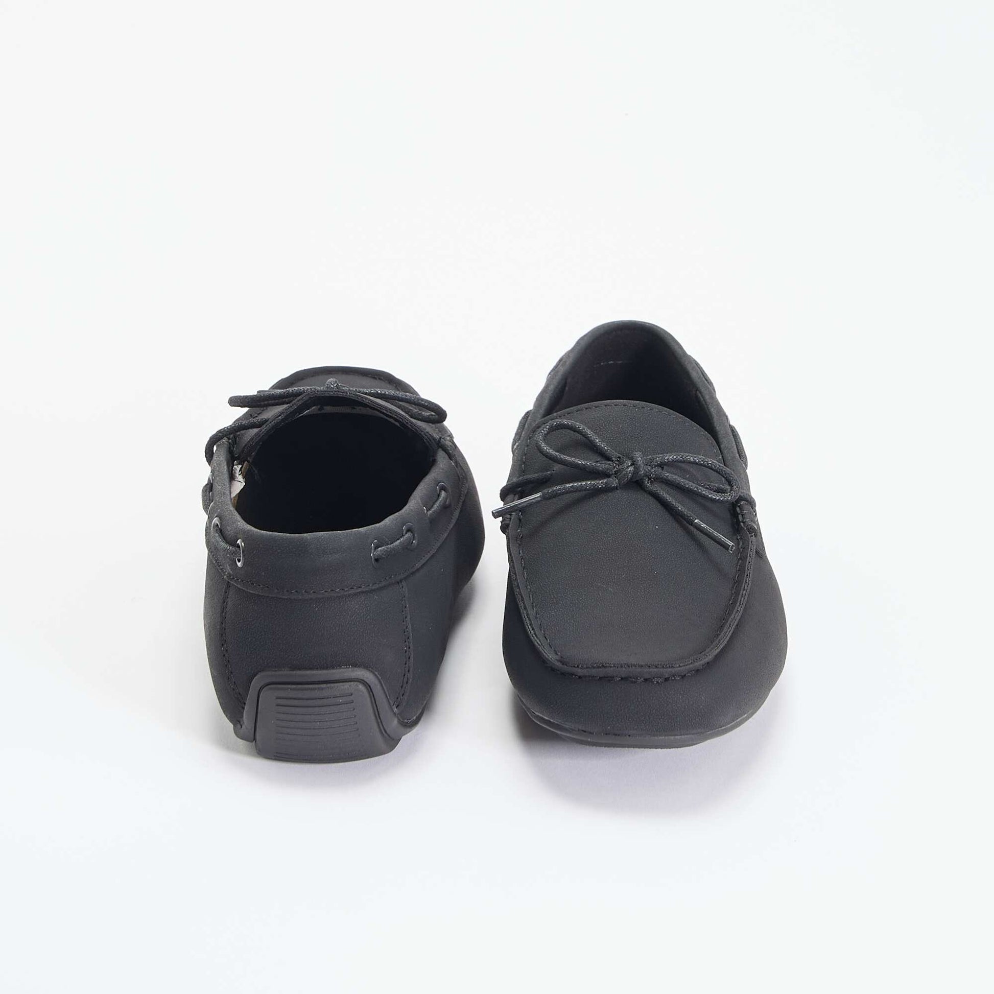 Plain Suedette Loafers BLACK