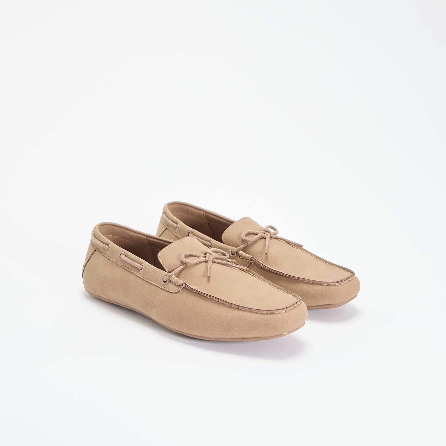 Plain Suedette Loafers BEIGE