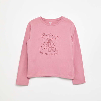 Long-sleeve printed T-shirt PINK
