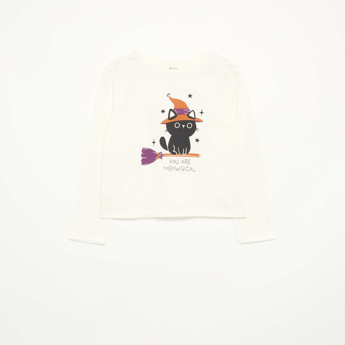 Long-sleeve printed T-shirt WHITE