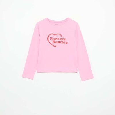 Long-sleeve printed T-shirt PINK
