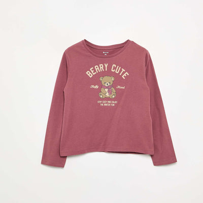Long-sleeve printed T-shirt PINK