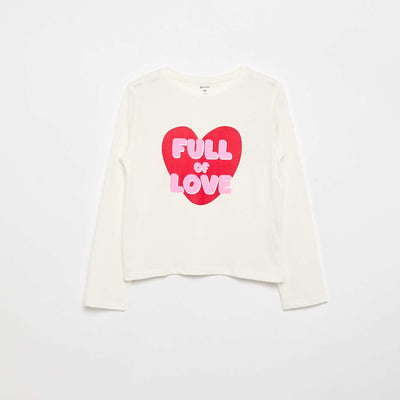 Long-sleeve printed T-shirt WHITE