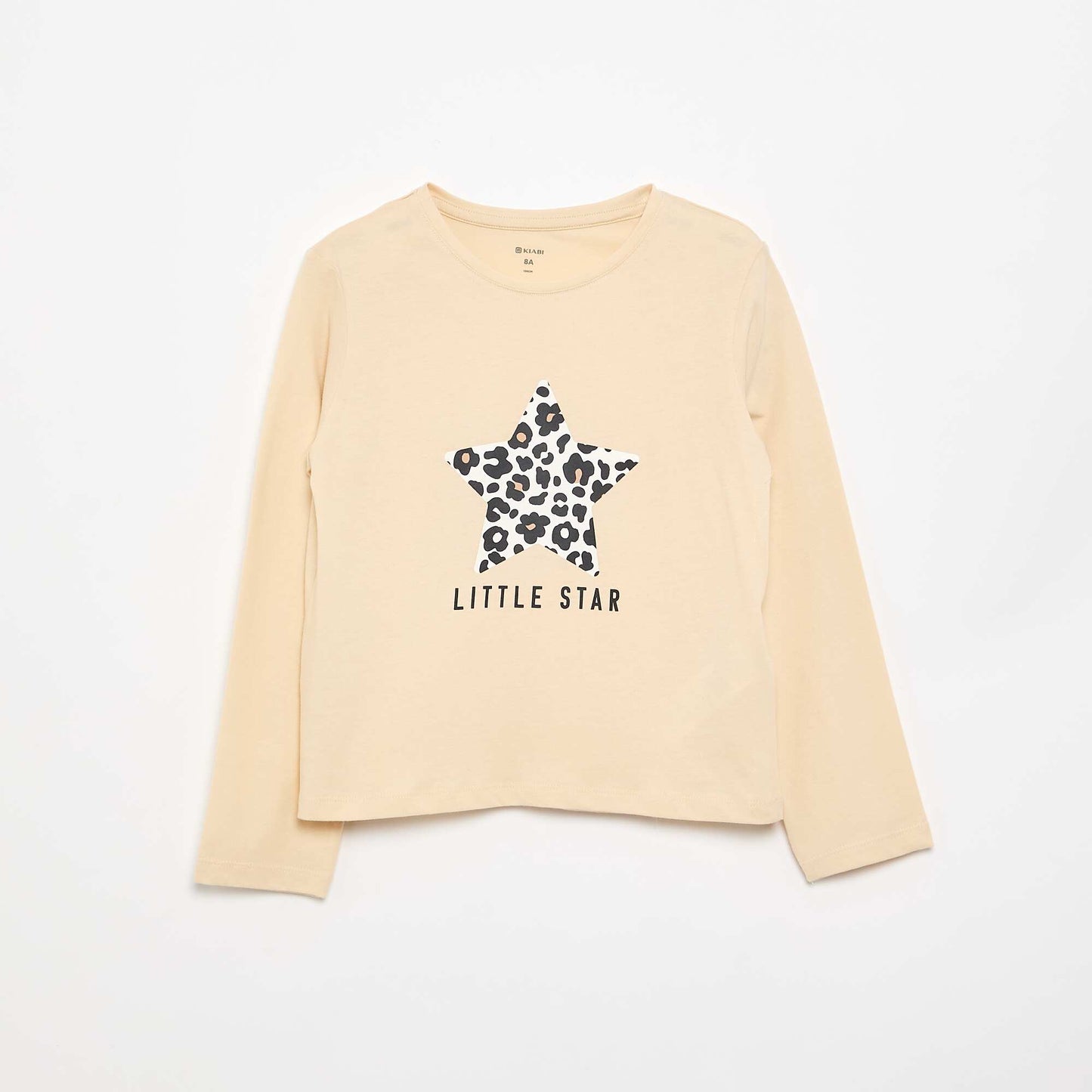 Long-sleeved T-shirt with print BEIGE
