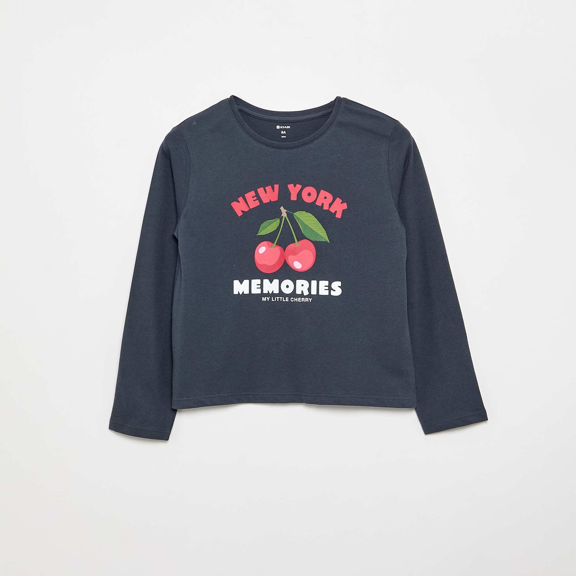 Long-sleeve printed T-shirt NAVY