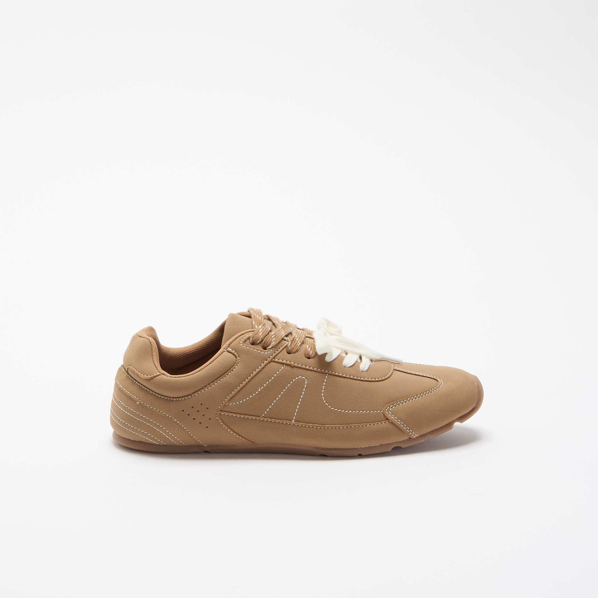 Low-top sneakers with two-tone laces DARK BROWN