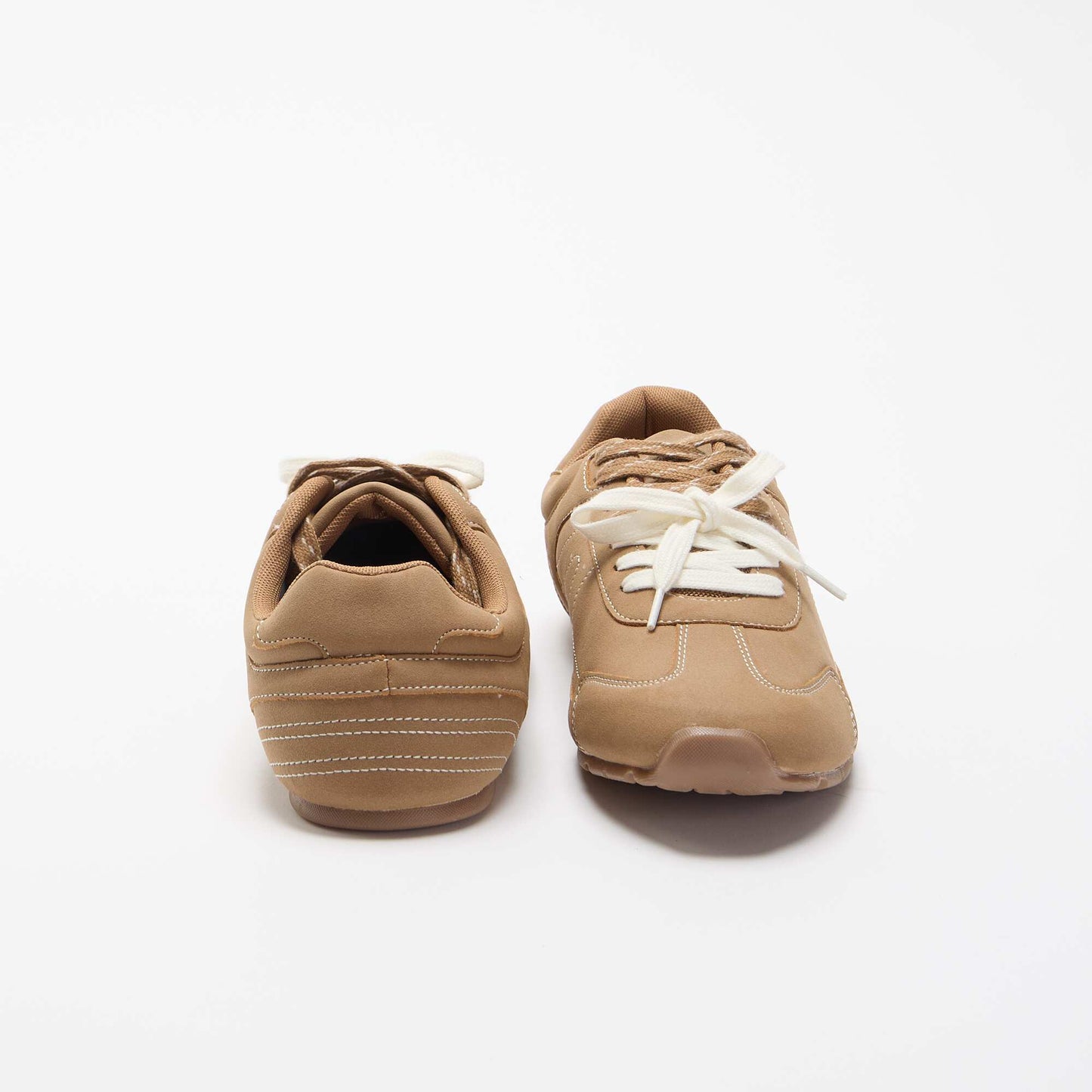 Low-top sneakers with two-tone laces DARK BROWN