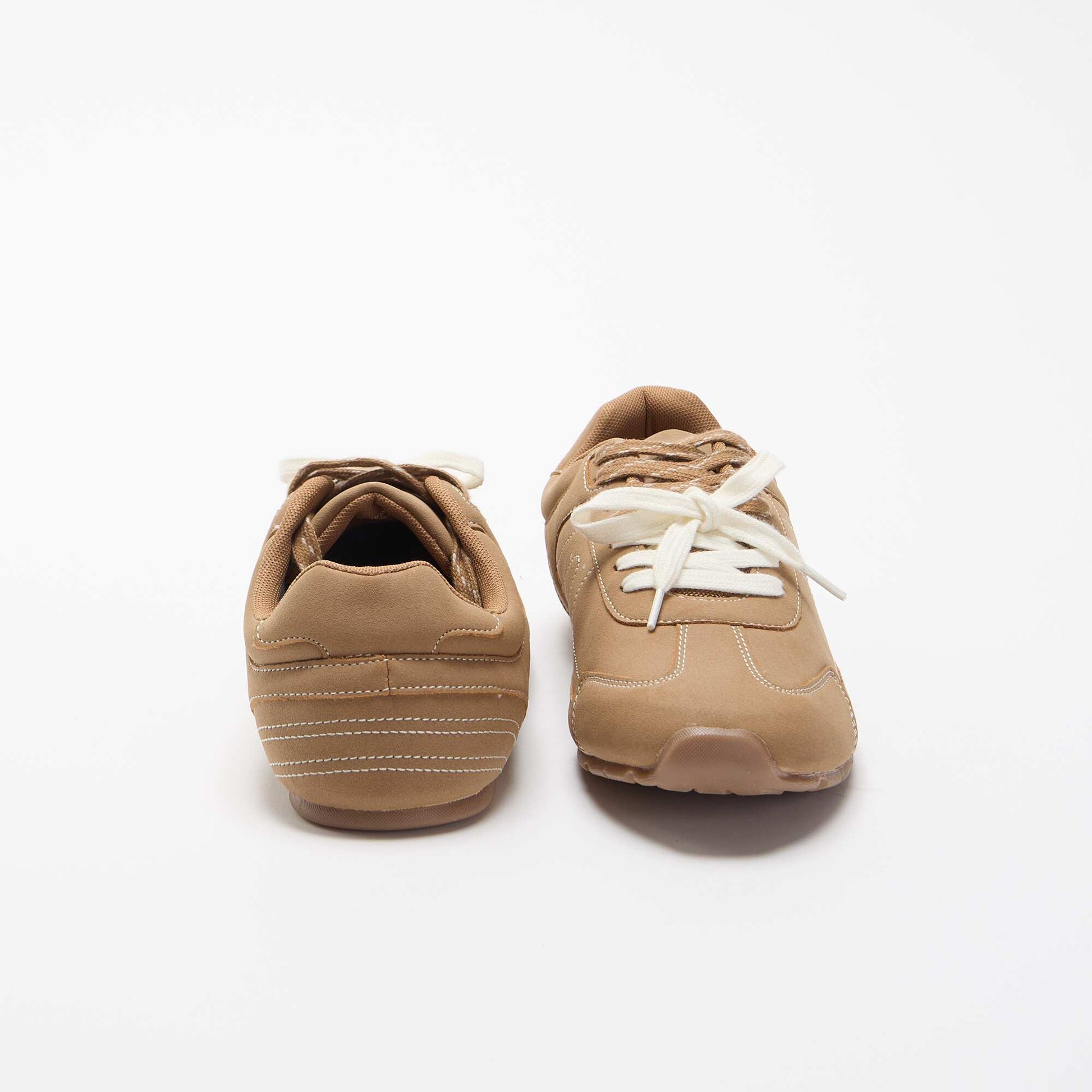 Low-top sneakers with two-tone laces DARK BROWN